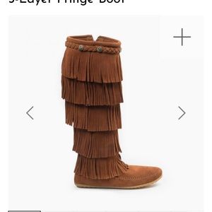 Minnetonka Brown Fringe Moccasins